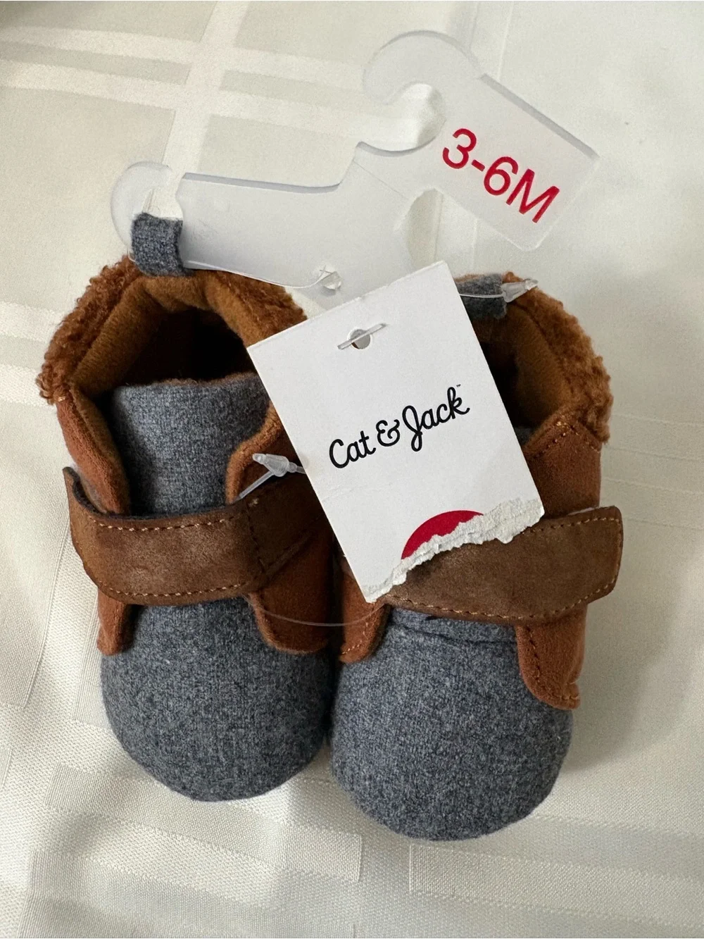 Cozy Infant Slip-On Boots in Gray and Brown